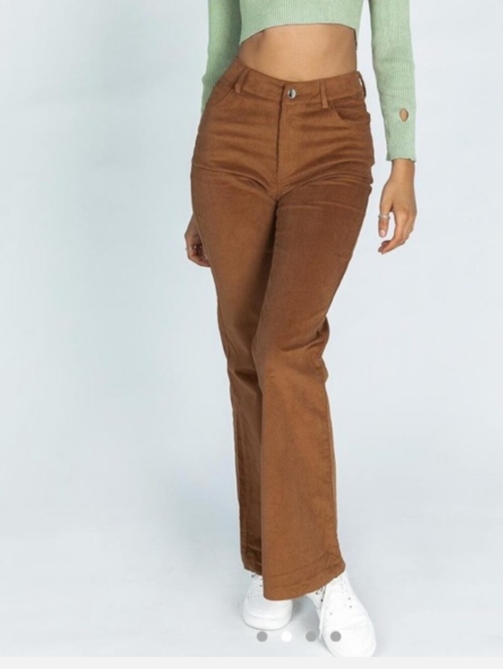 Princess Polly Cotton Corduroy Brown Flare Pants Size 6